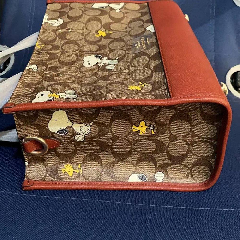 COACH PEANUTS DEMPSEY Carryall Signature Canvas Snoopy Woodstock CE862 - Picture 4 of 6